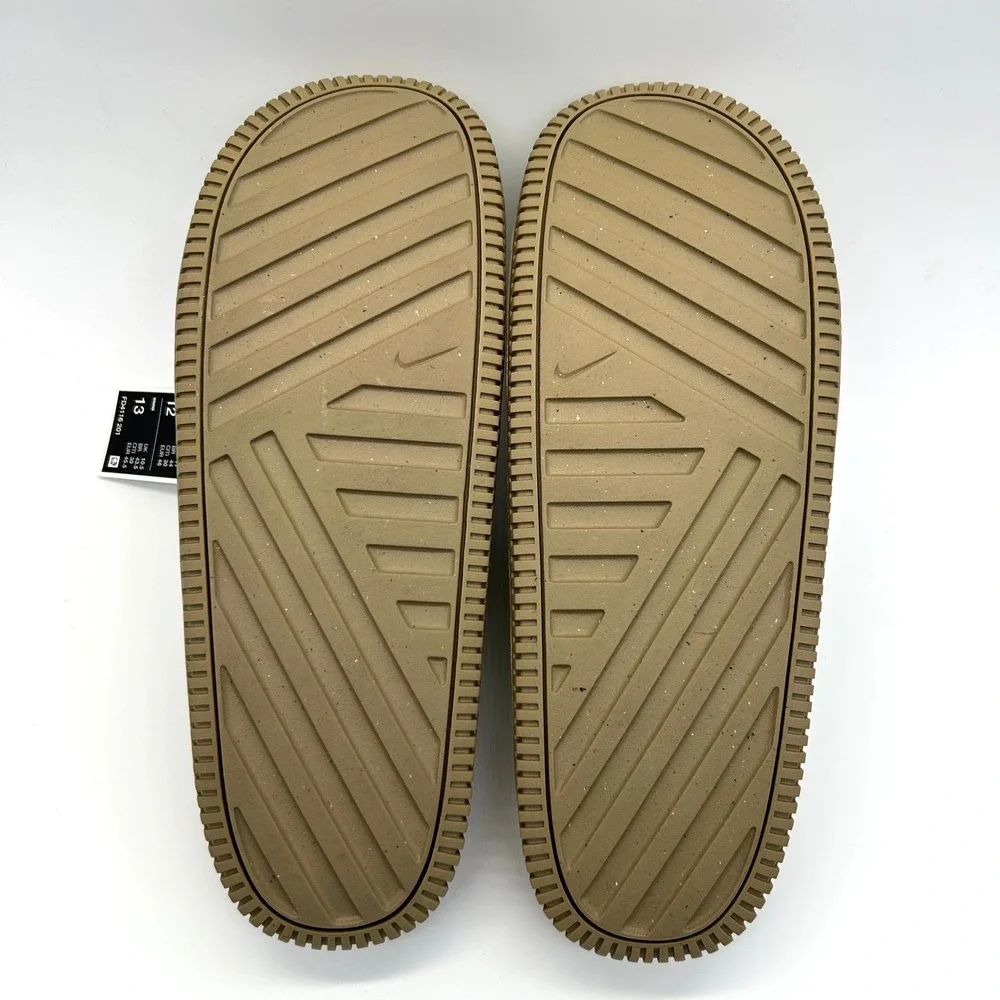 Nike Calm Slide Mens 12 Womens 13 Khaki Tan FD4116-201 Minimalist Foam Sandals